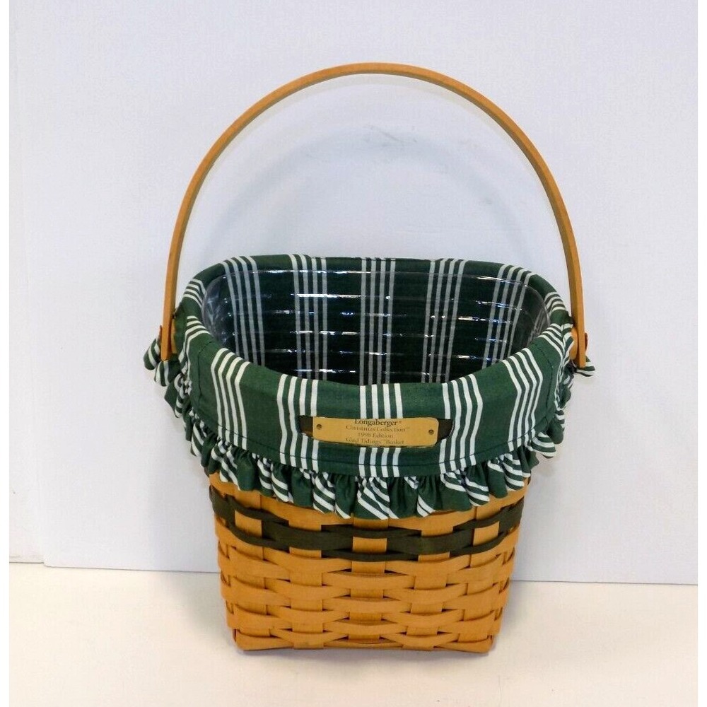 Glad Tidings Basket w/ Liner & Protector 1998 Christmas Holiday Longaberger